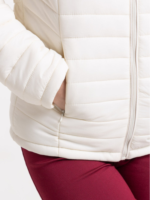 Doudoune à capuche écru femme