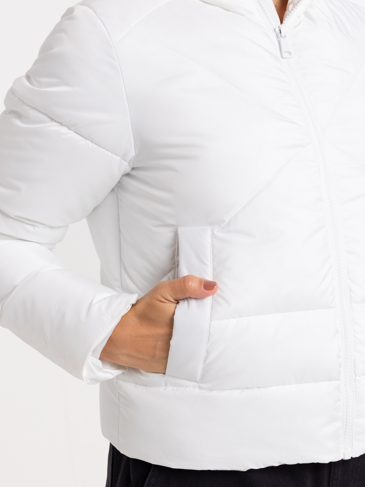Doudoune capuche blanche femme