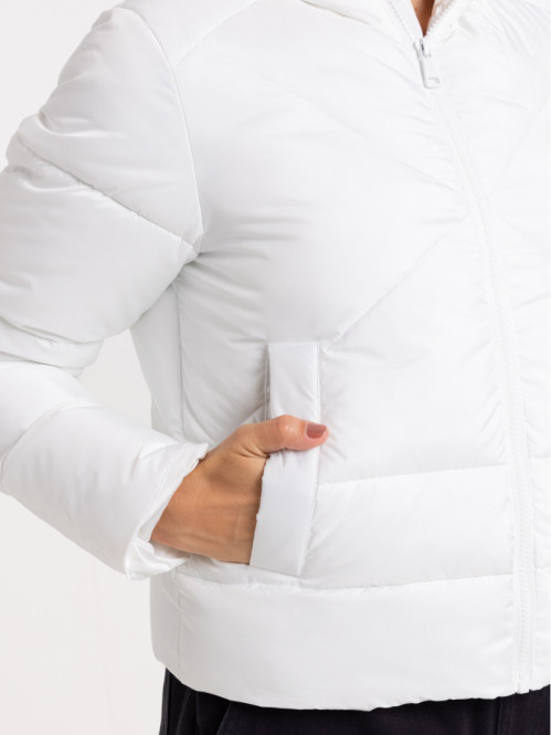 Doudoune capuche blanche femme