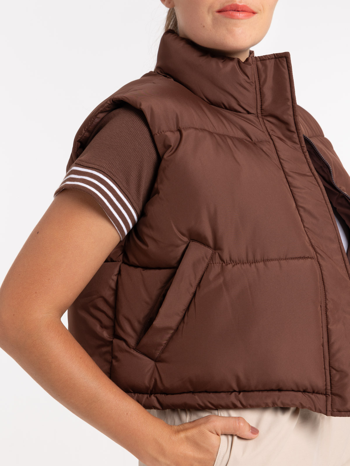 Doudoune sans manches brownie femme