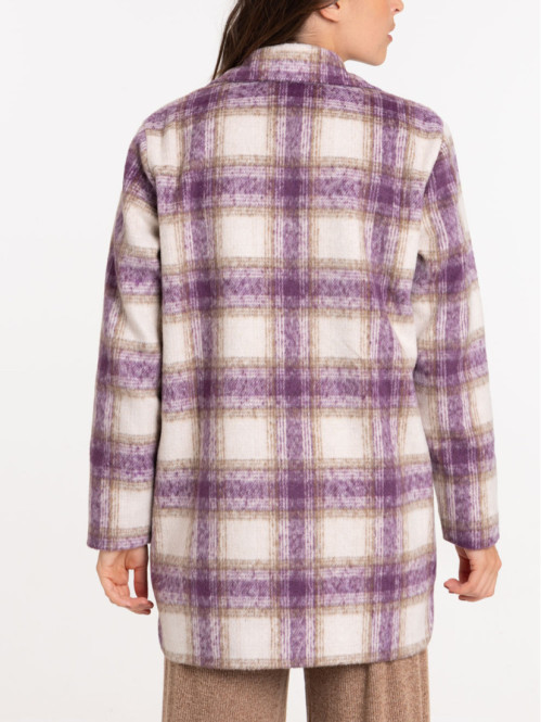 Manteau à carreaux femme