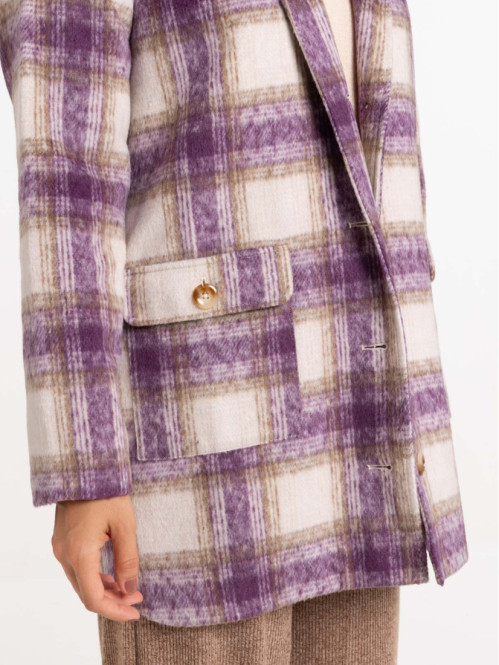 Manteau à carreaux femme