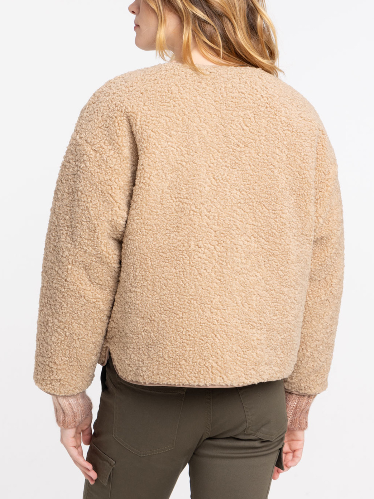 Veste sherpa ocre femme Veste sherpa ocre femme