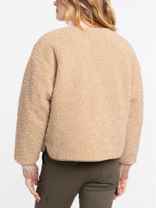 Veste sherpa ocre femme Veste sherpa ocre femme