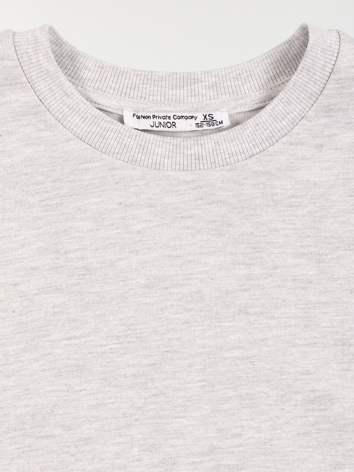 Sweat basique gris chiné fille (XXS-M)