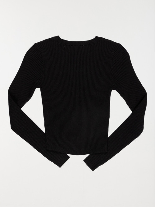 Pull court col rond noir...