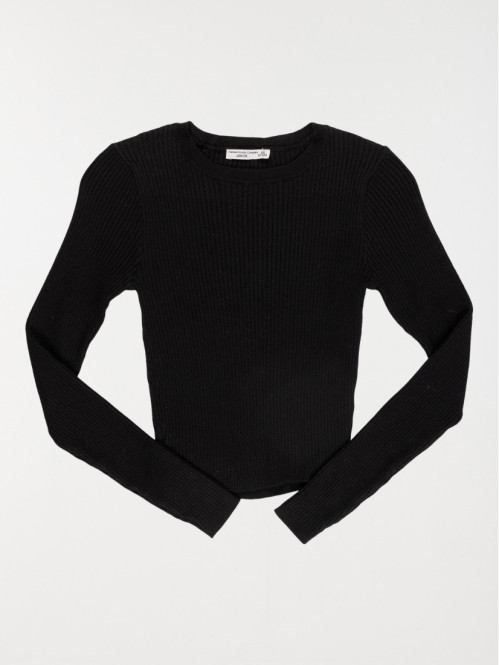 Pull court col rond noir...