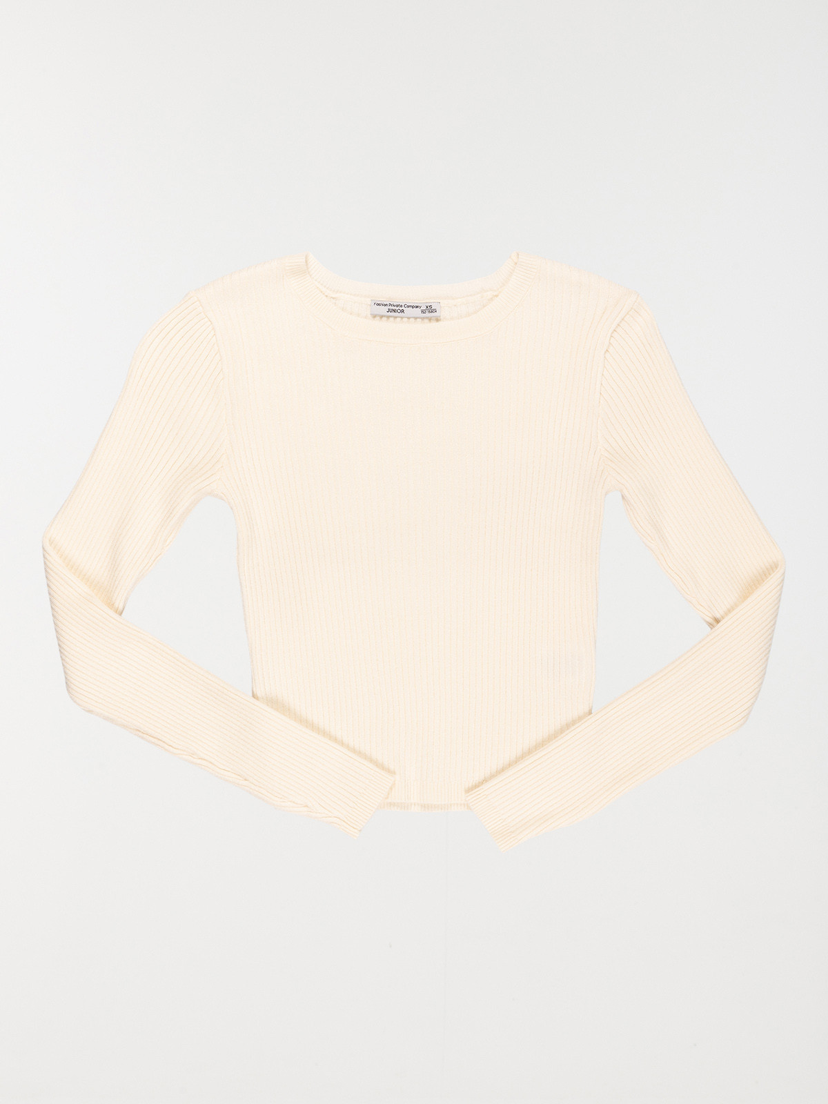 Pull col rond écru fille (XXS-M)