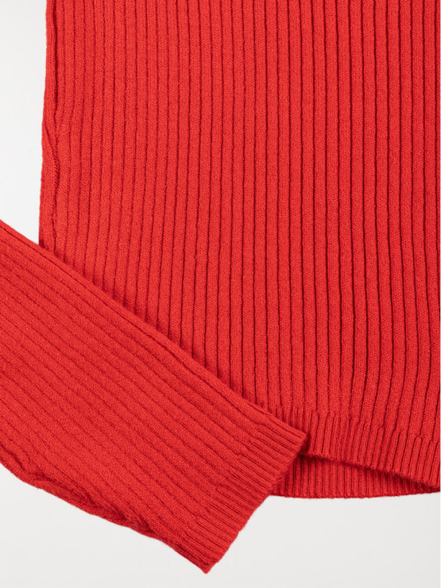 Pull col rond cerise fille...