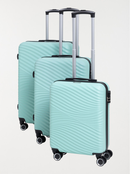 Valise rigide verte à roulettes