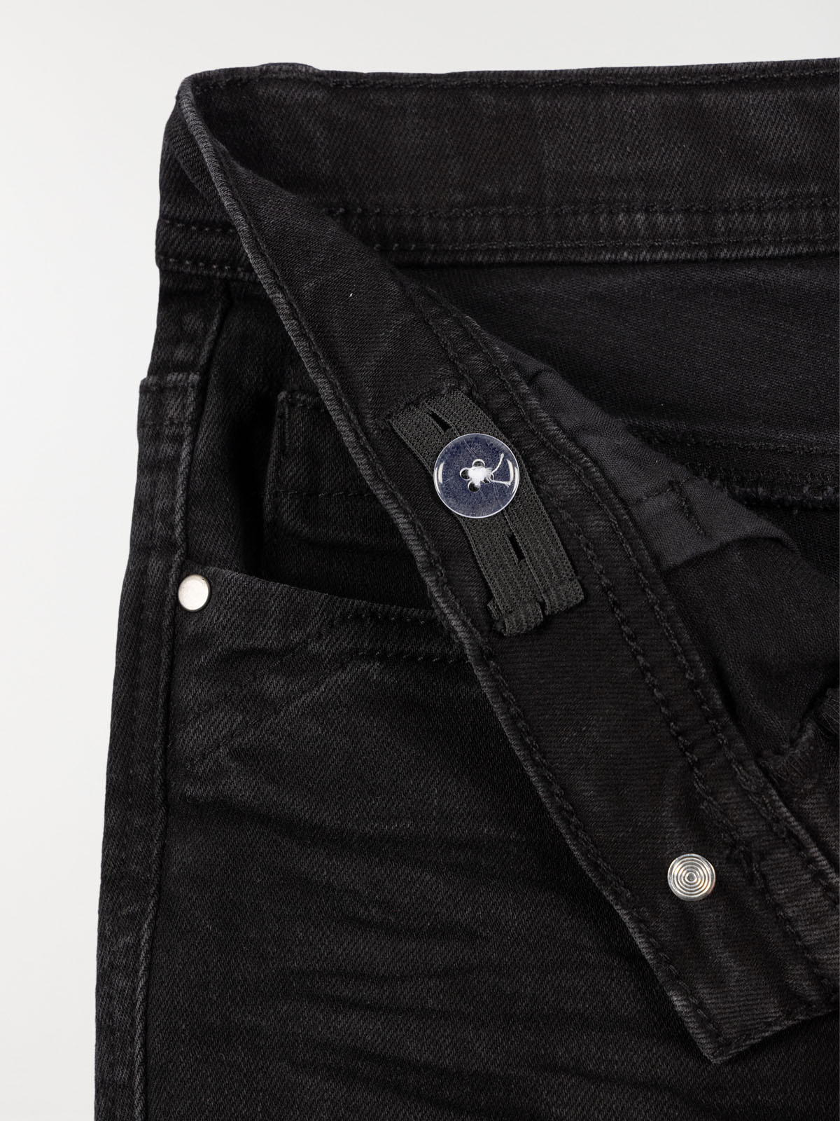 Jean noir boutonné fille (XXS-M)