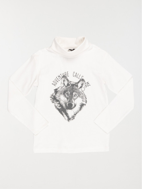 Sous pull imprimé loup garçon (3-12A)