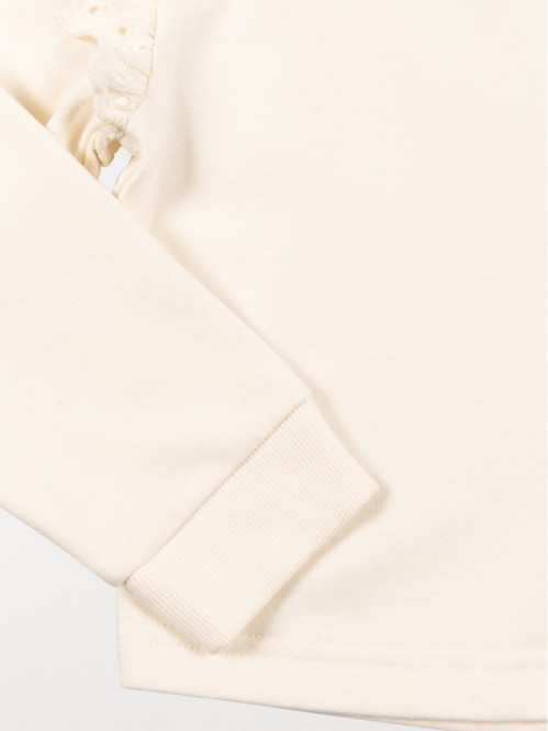 Sweat volanté écru fille (3-12A) Sweat volanté écru fille (3-12A)