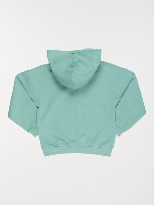 Sweat à capuche vert lavé fille (3-12A) Sweat à capuche vert lavé fille (3-12A)
