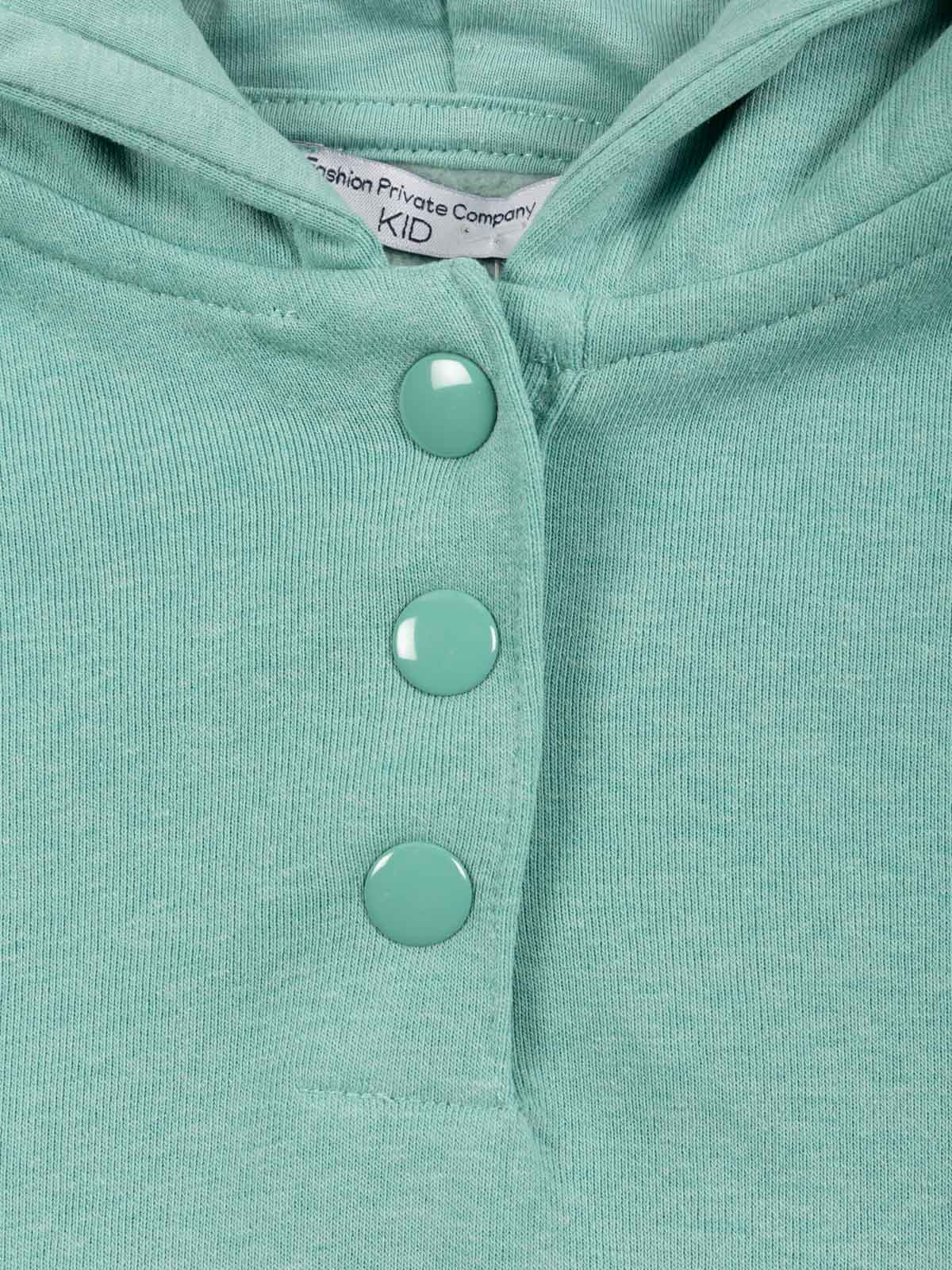 Sweat à capuche vert lavé fille (3-12A) Sweat à capuche vert lavé fille (3-12A)