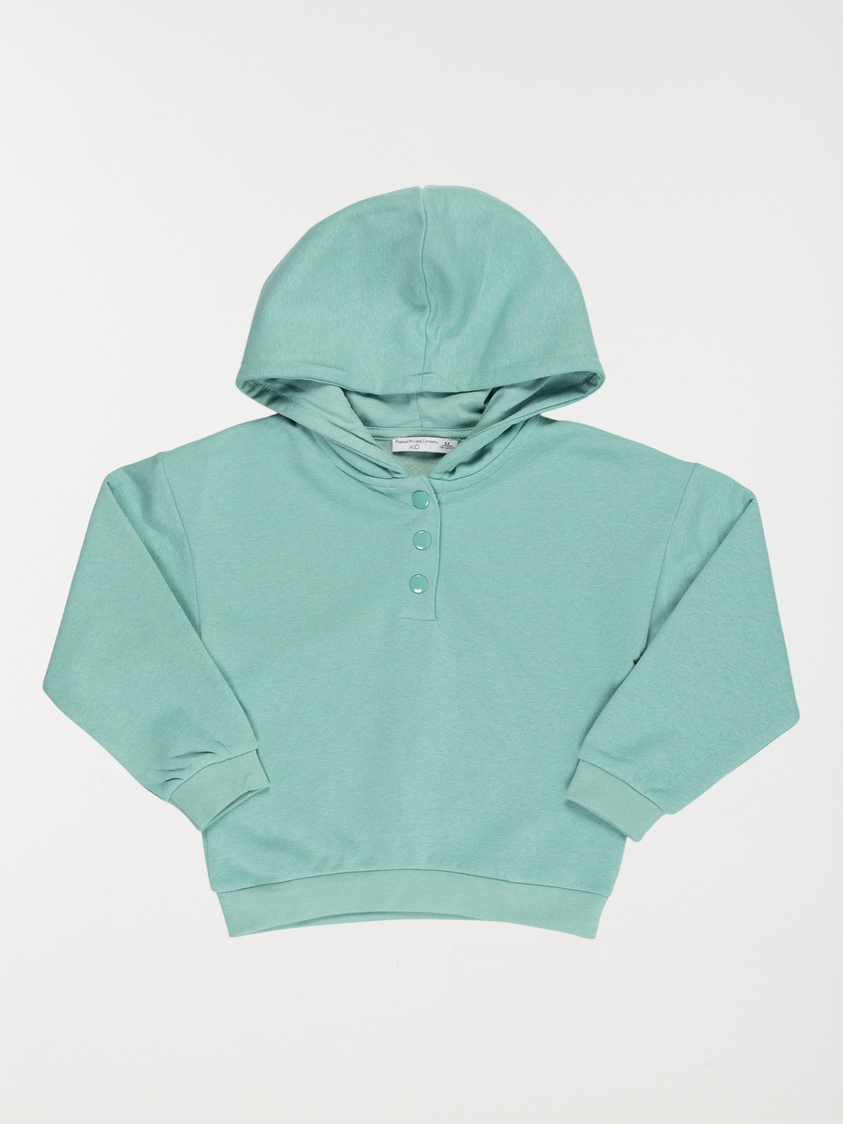 Sweat à capuche vert lavé fille (3-12A)