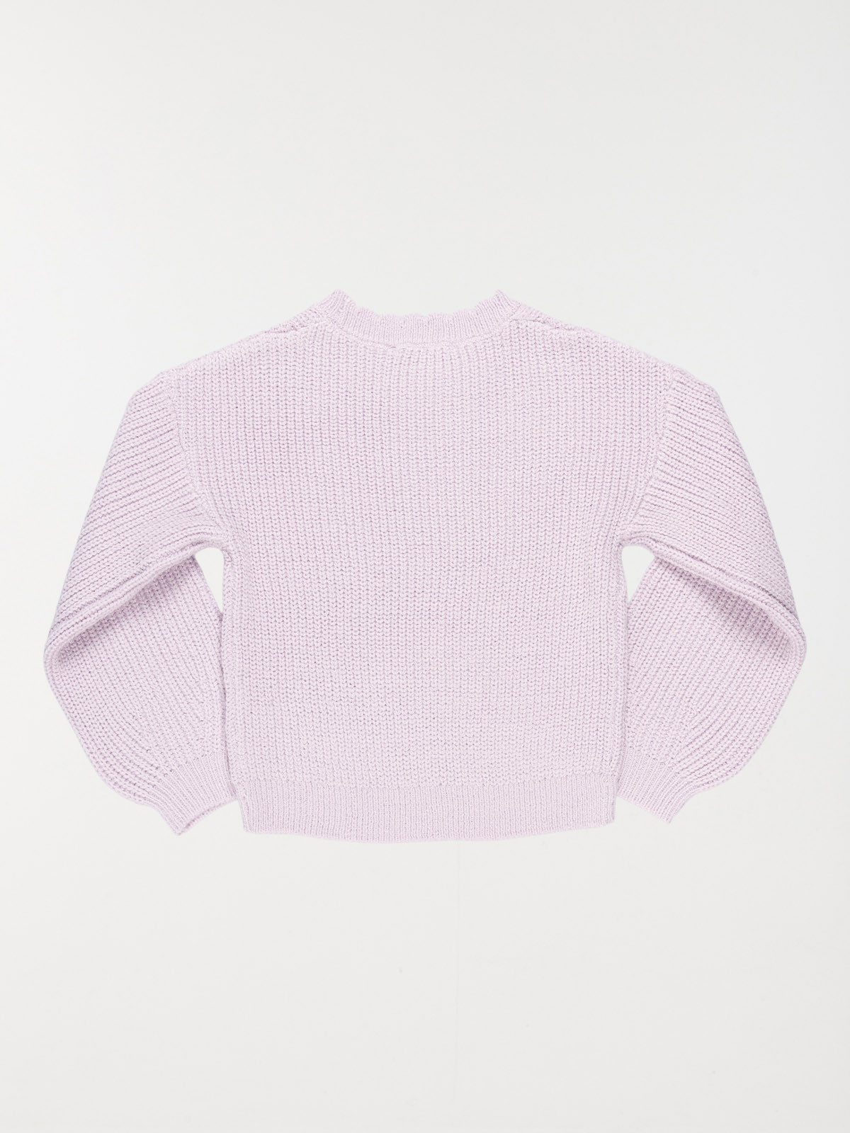 Pull col rond pastel lilas fille (3-12A)