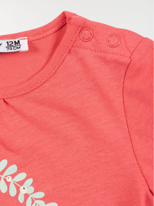 Tee-shirt motif coeur fille...