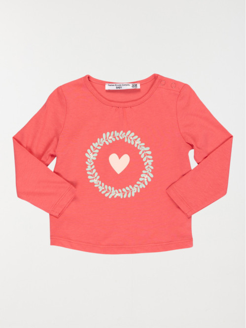 Tee-shirt motif coeur fille...