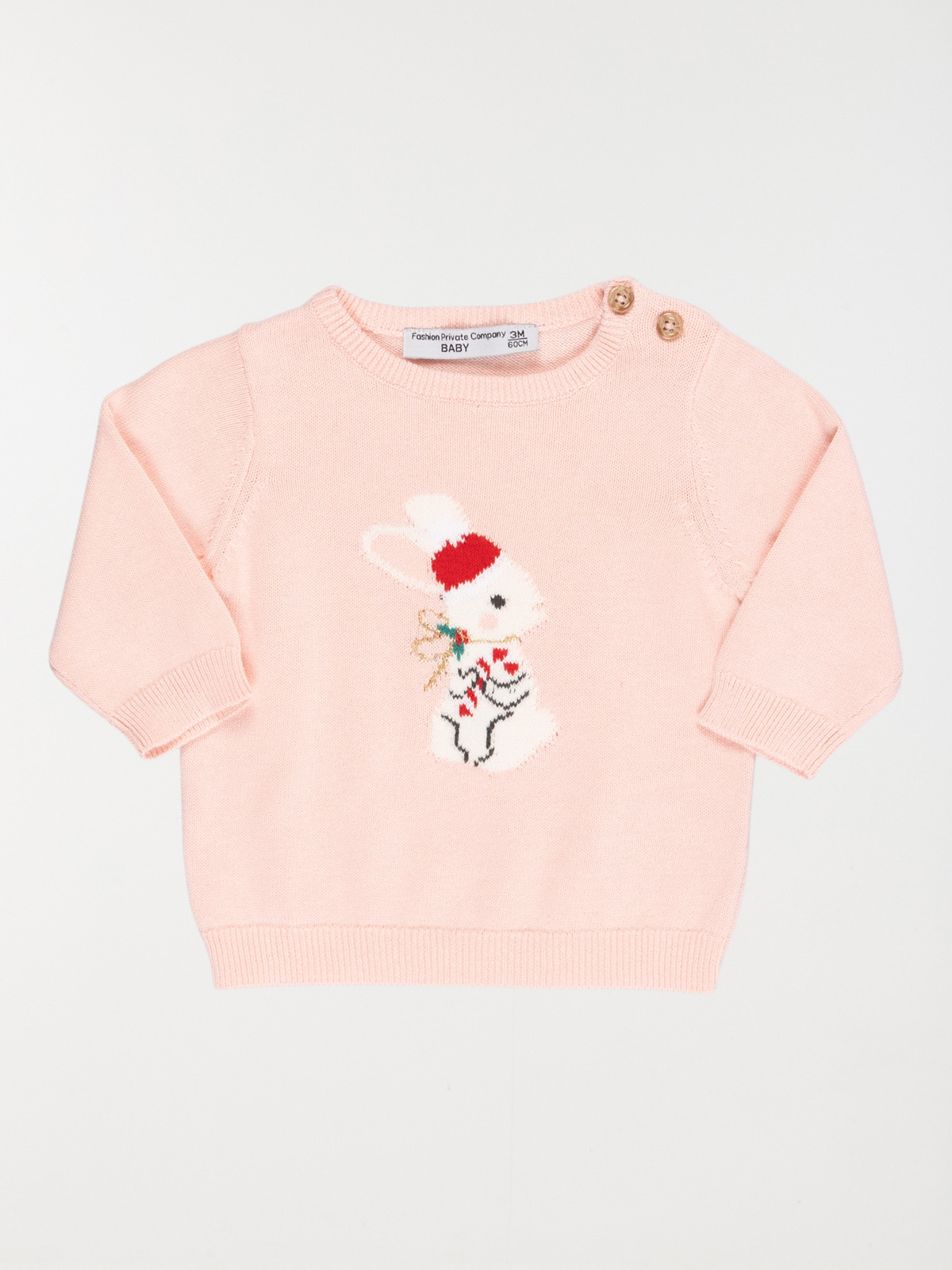 Pull lapin de Noël fille (3-36M)