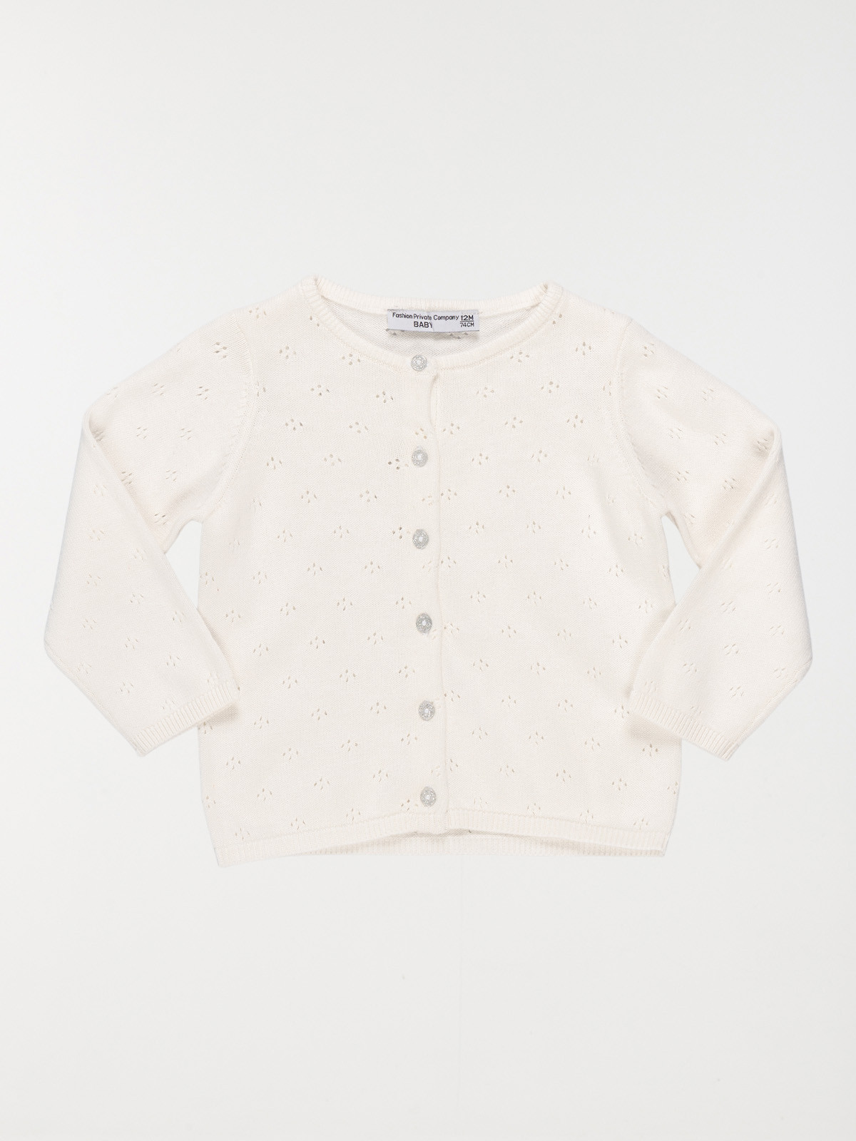 Gilet ajouré écru fille (3-36M)