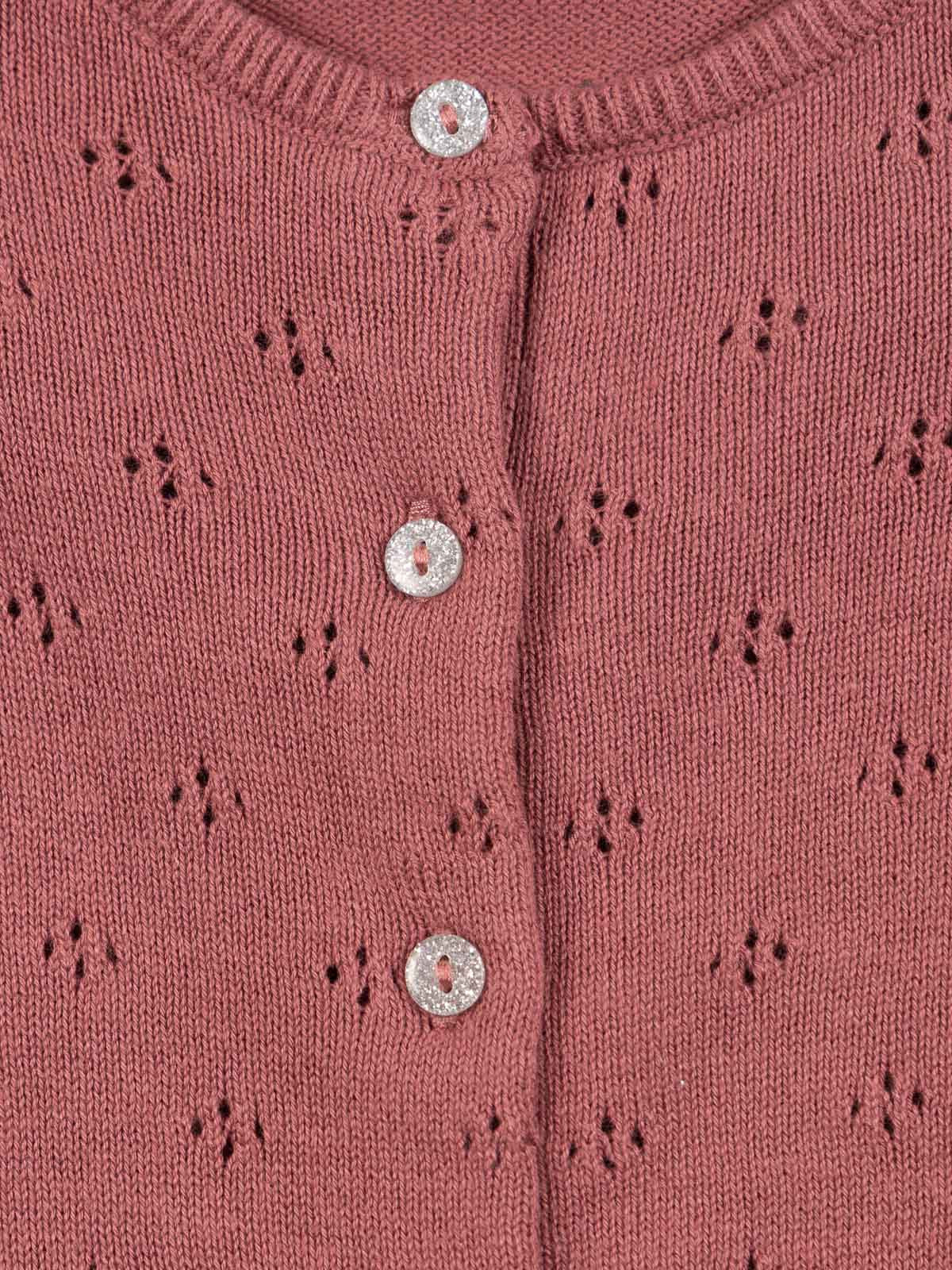 Gilet ajouré violet prune fille (3-36M) Gilet ajouré violet prune fille (3-36M)