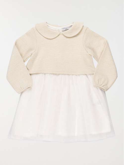 Robe tulle écru fille (3-36M)