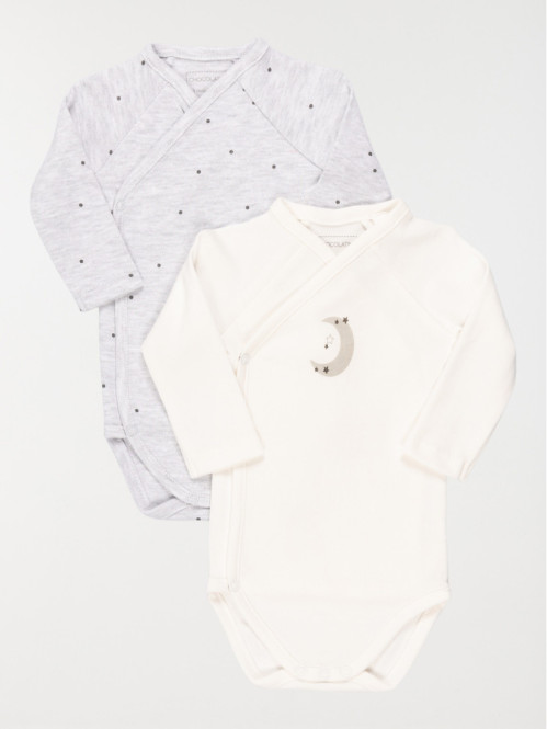Lot de 2 bodies lune bébé (0-6M)
