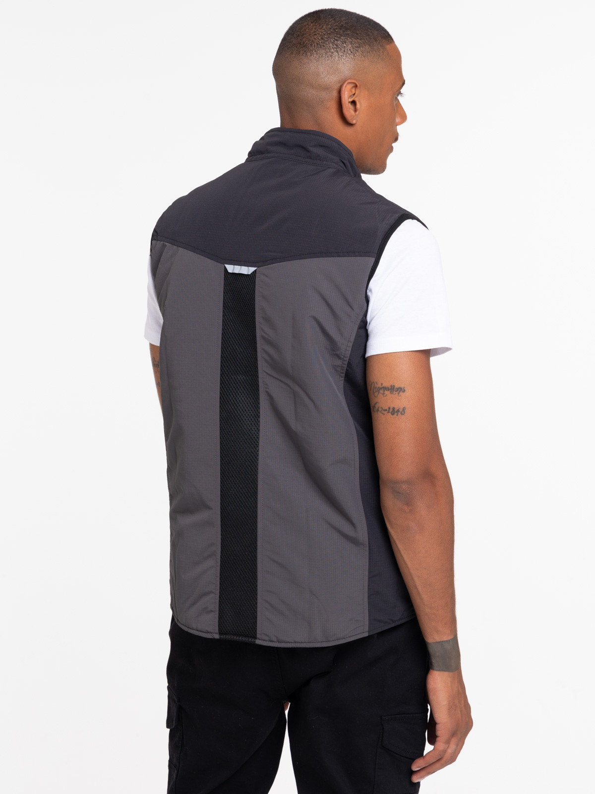 Veste de travail sans manches bicolore