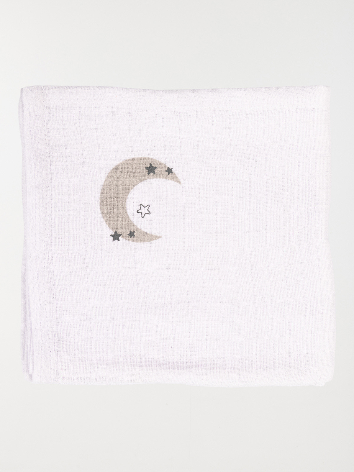 Lot de 2 langes motif pois et lune bébé