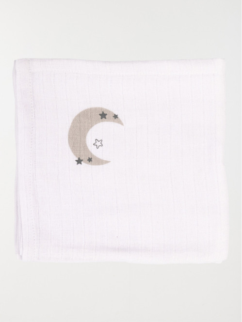Lot de 2 langes motif pois et lune bébé
