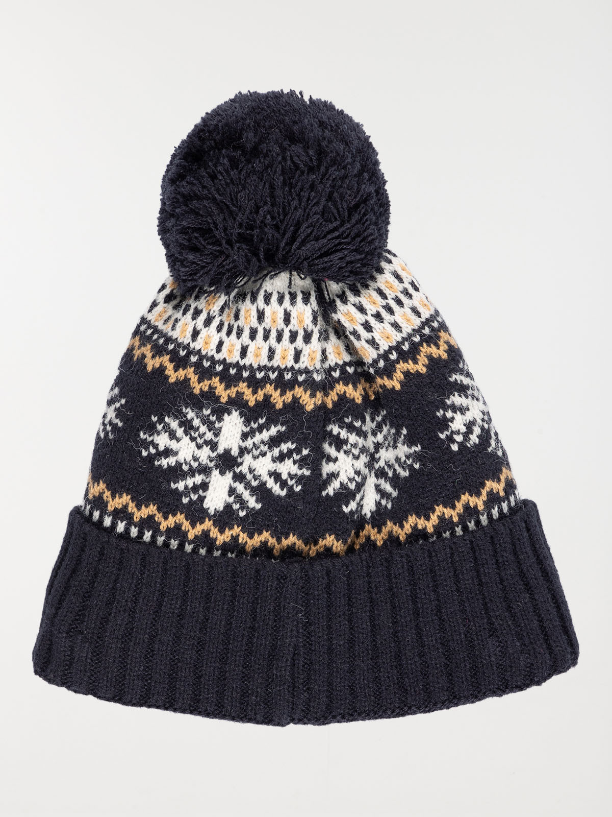 Bonnet jacquard pompon garçon Bonnet jacquard pompon garçon