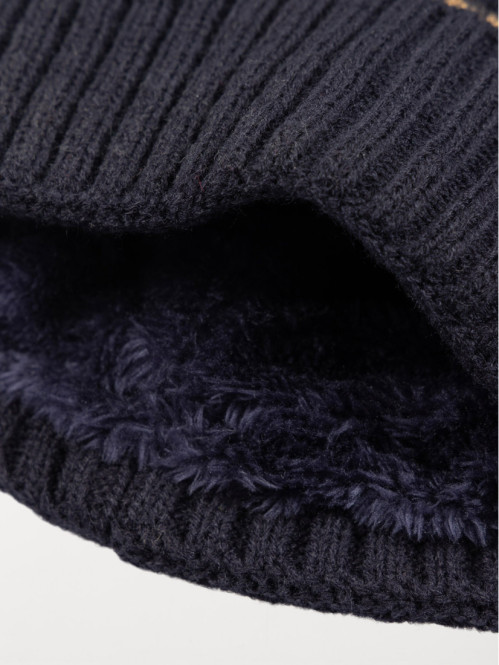 Bonnet jacquard pompon garçon