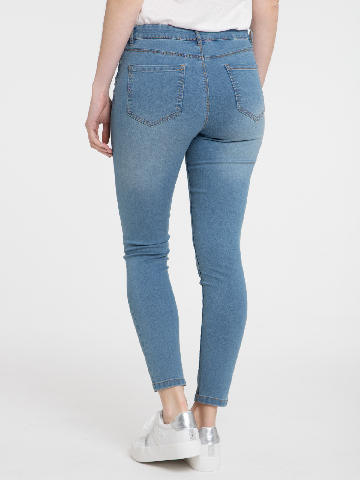 Jean skinny 7/8ème bleached femme