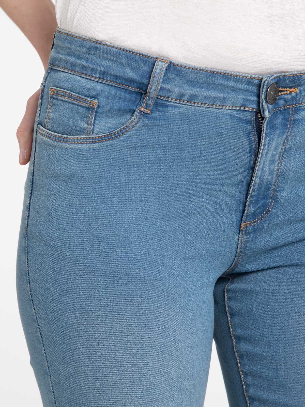 Jean skinny 7/8ème bleached femme