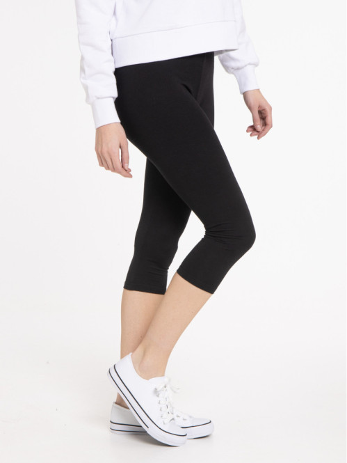 Legging 3/4 noir femme