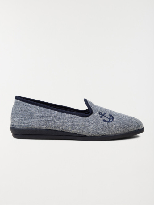 Chausson broderie ancre femme (36-41)
