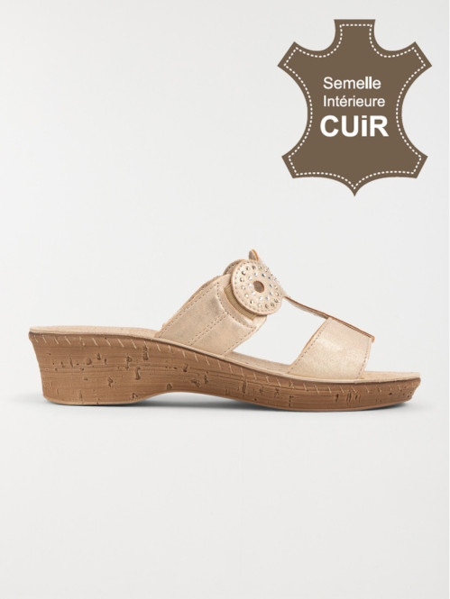 Mules conforts beiges femme (36-42)