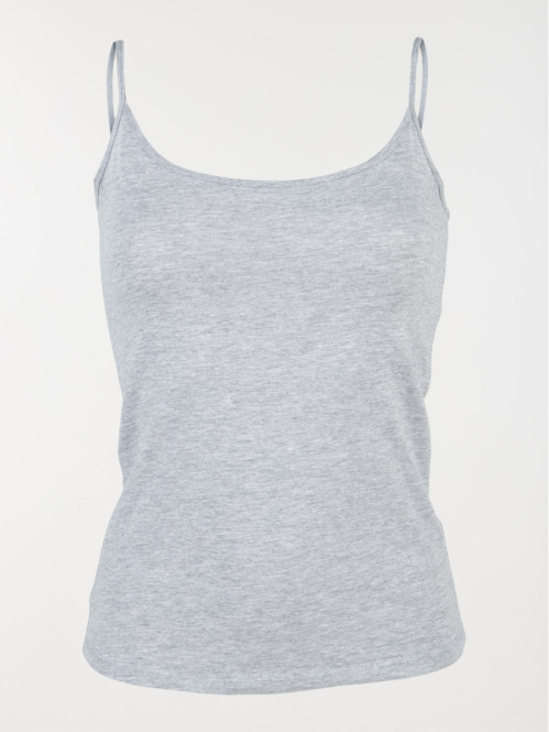 Débardeur bretelles gris chiné femme