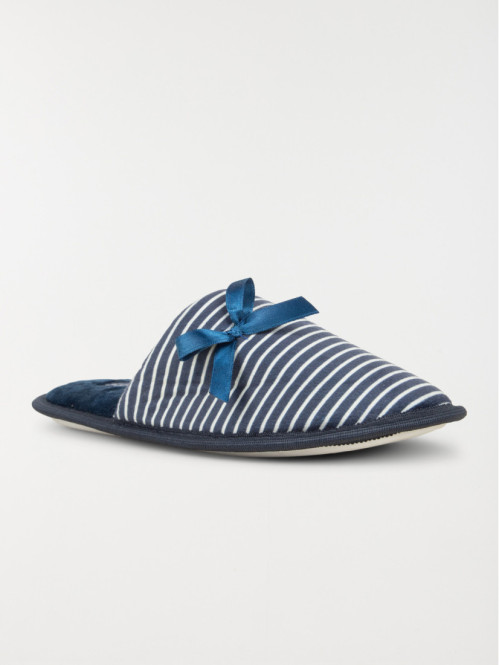 Pantoufle mule rayée navy femme (37-42) Pantoufle mule rayée navy femme (37-42)
