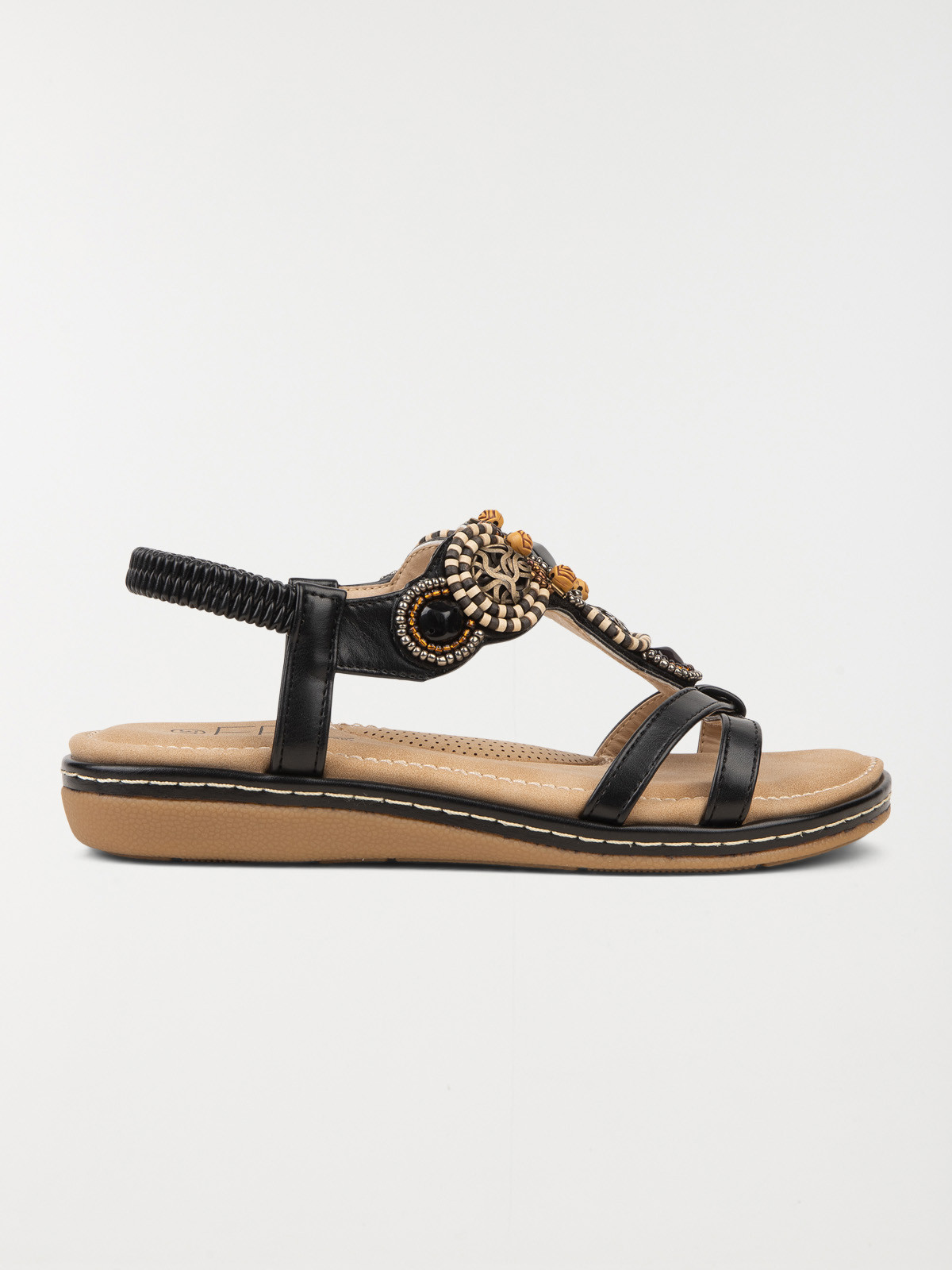 Sandales perles noires femme (36-41)