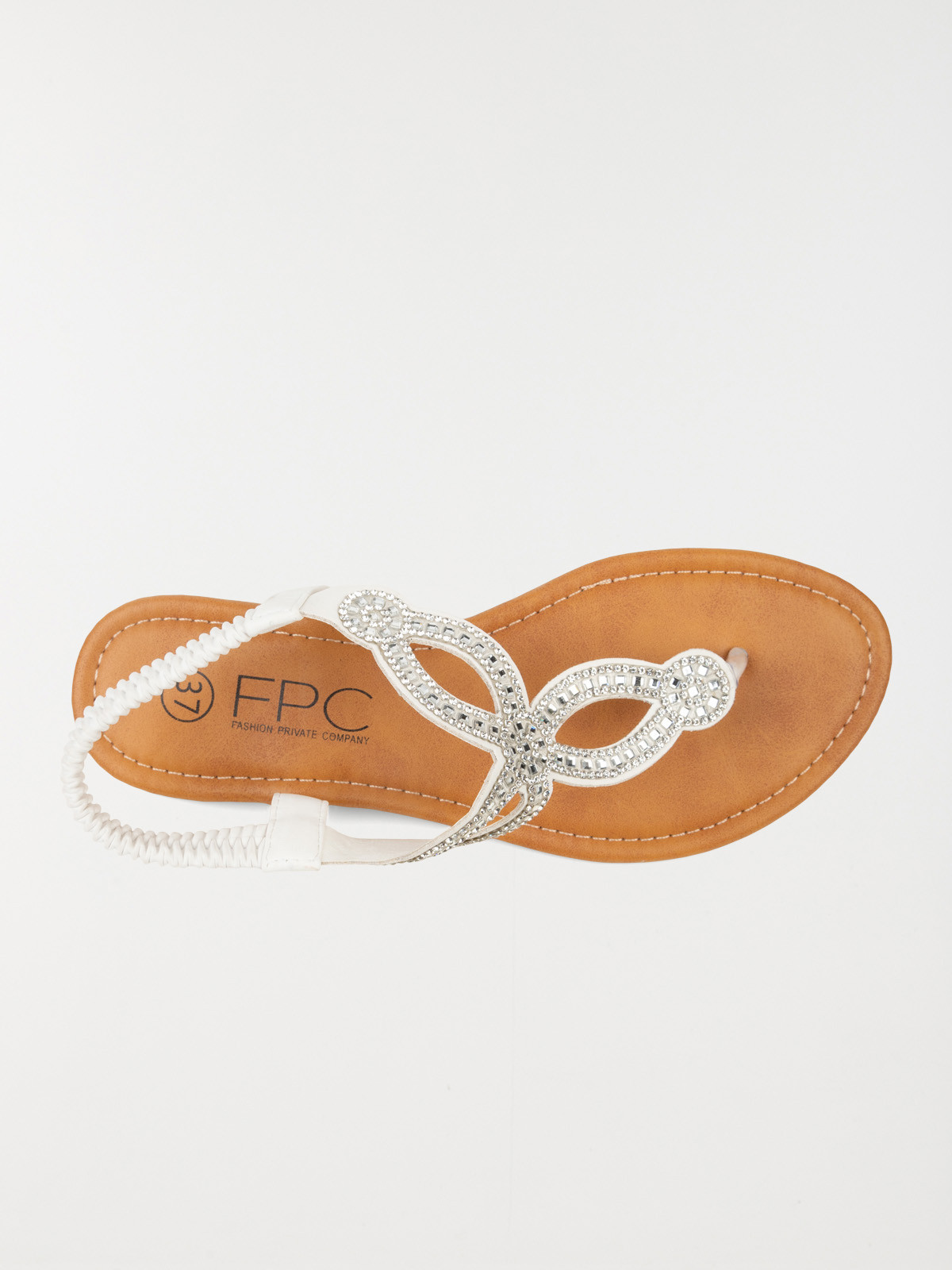 Sandales strass blanches femme (37-42)
