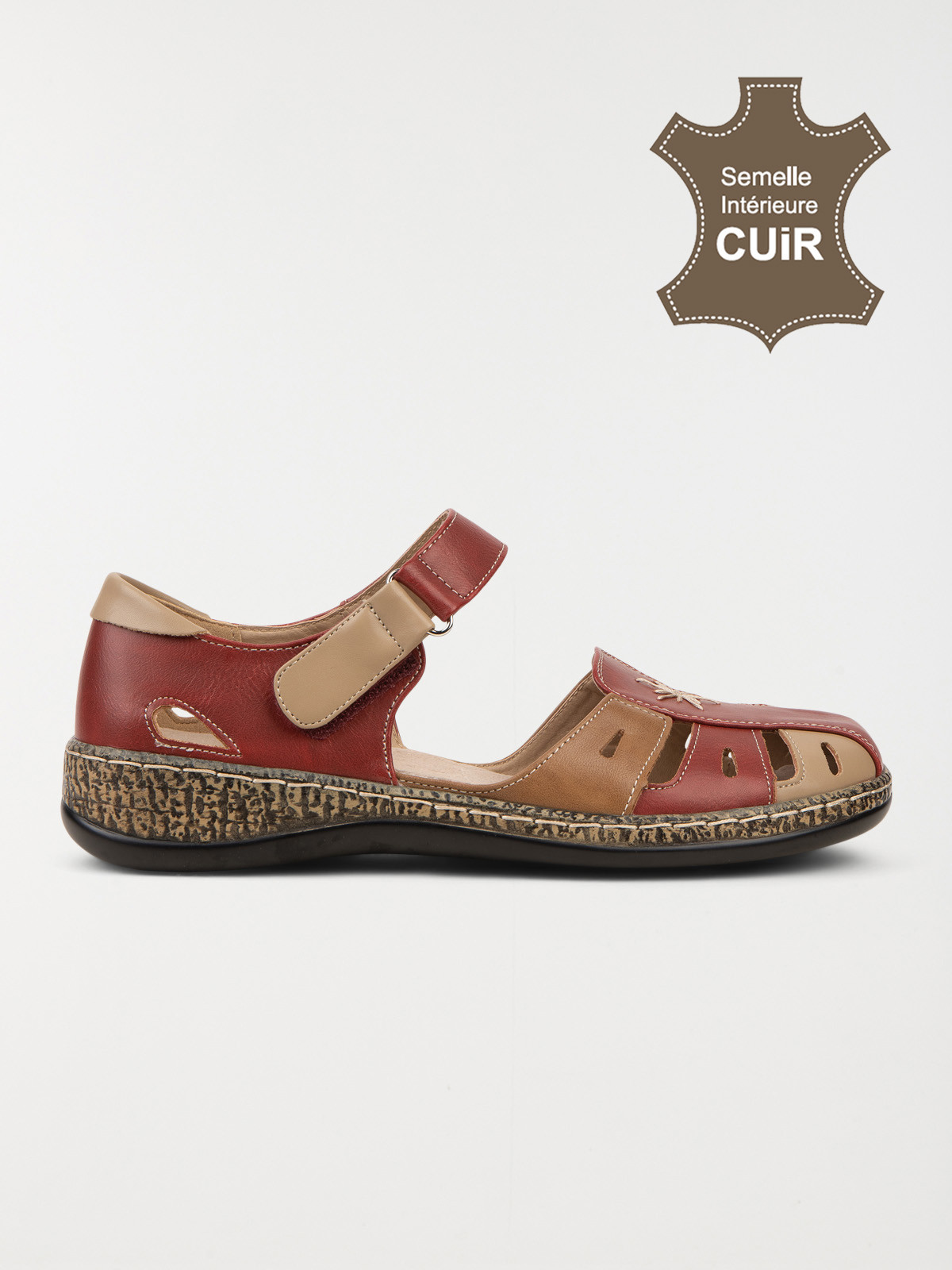 Chaussure confort femme rouge (36-42)