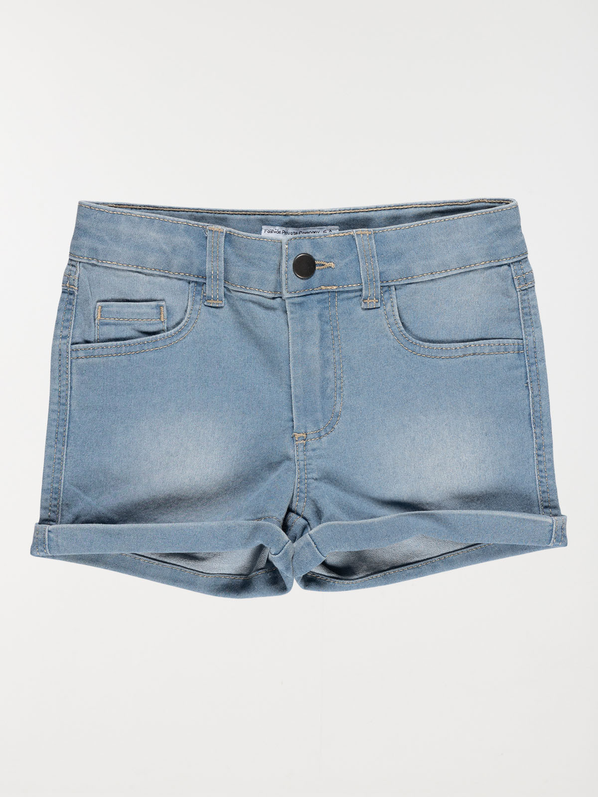 Short jean bleached revers fille (3-12A)