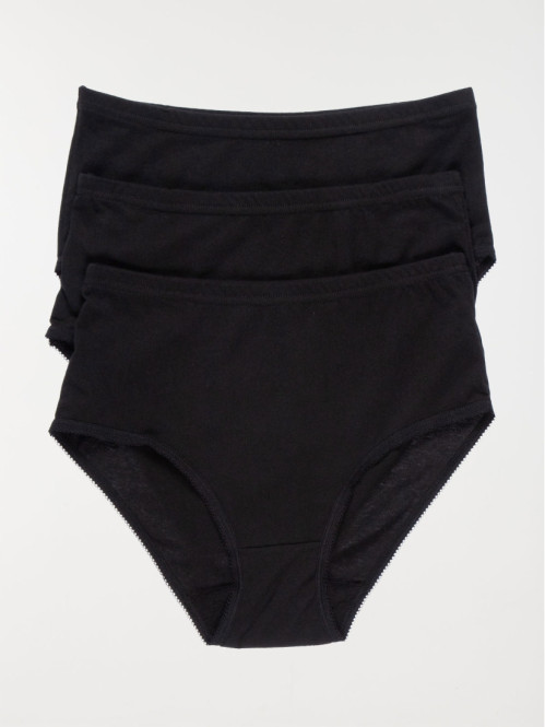 Lot de 3 culottes taille haute femme