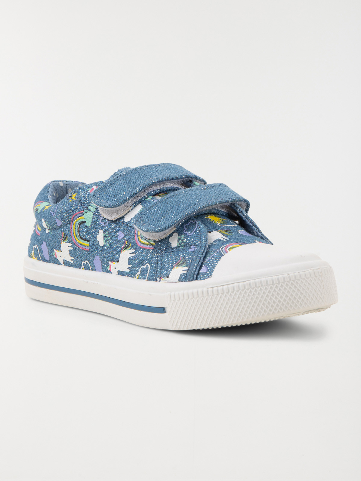 Tennis motif licorne bleu fille (31-34)