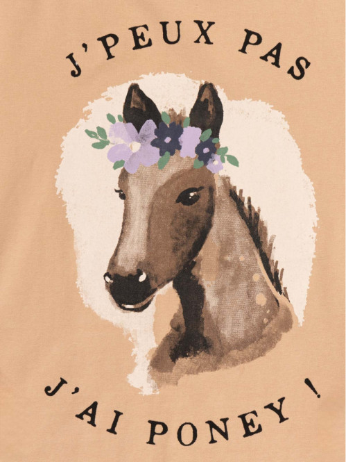 T-shirt motif poney fille...