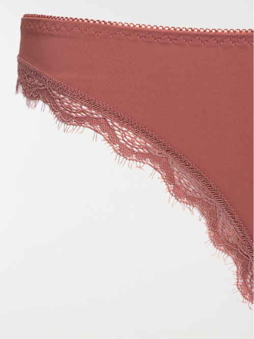 Tanga microfibre marron glacé femme Tanga microfibre marron glacé femme