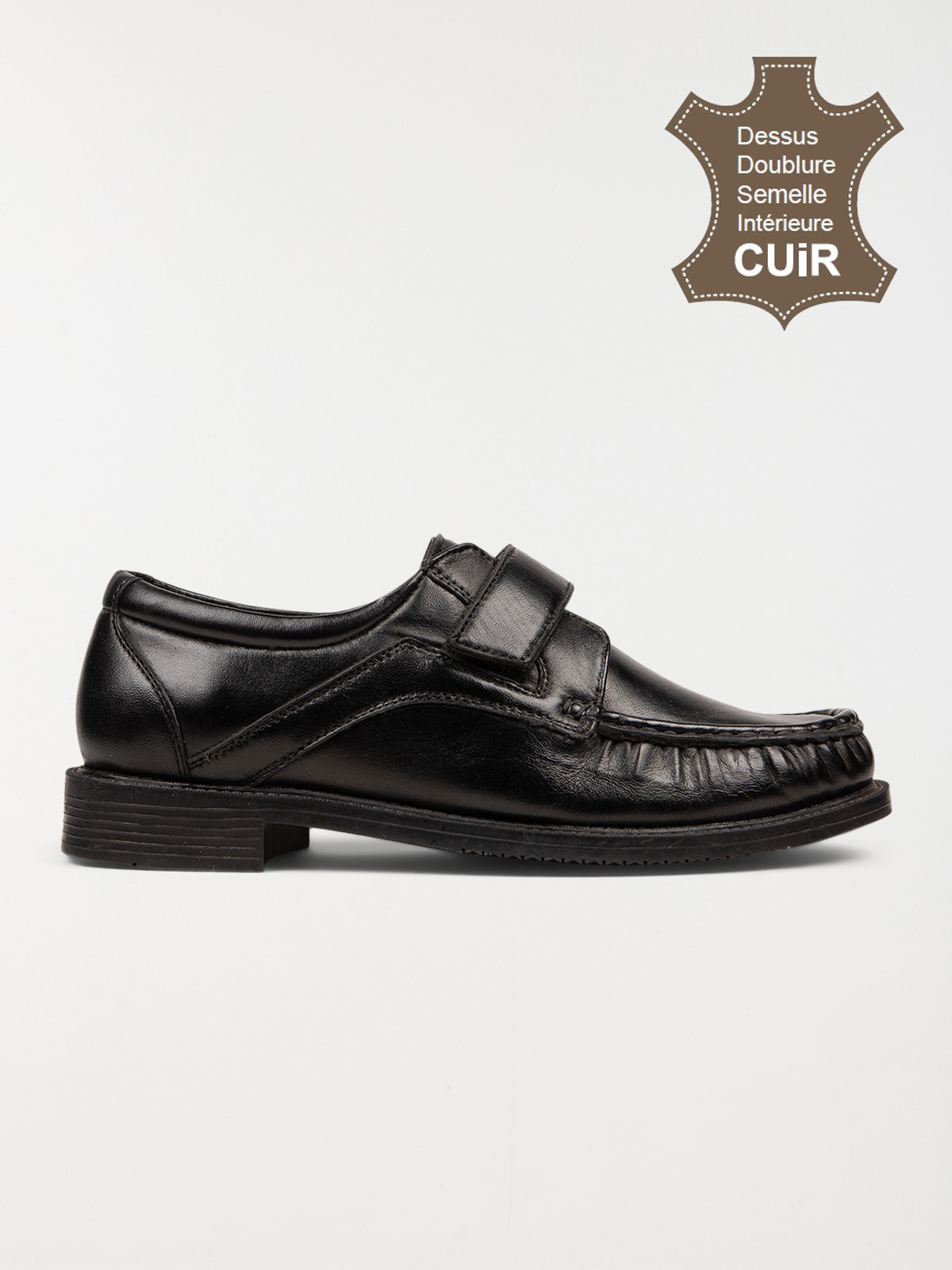 Mocassins noirs à scratchs homme (40-46) Mocassins noirs à scratchs homme (40-46)