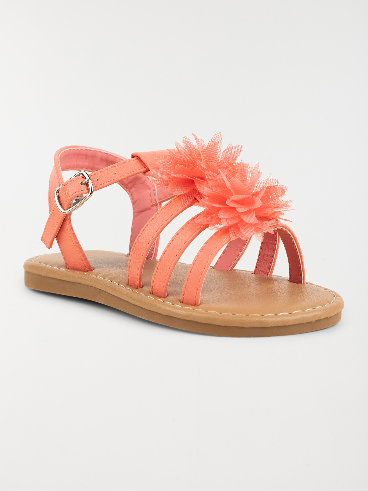 Nu-pieds fleurs corail fille (24-30) Nu-pieds fleurs corail fille (24-30)